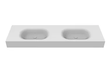 AQUATICO SYSTEM - Wall-mounted double round Solid Surface washbasin by MOMA Design - view 2